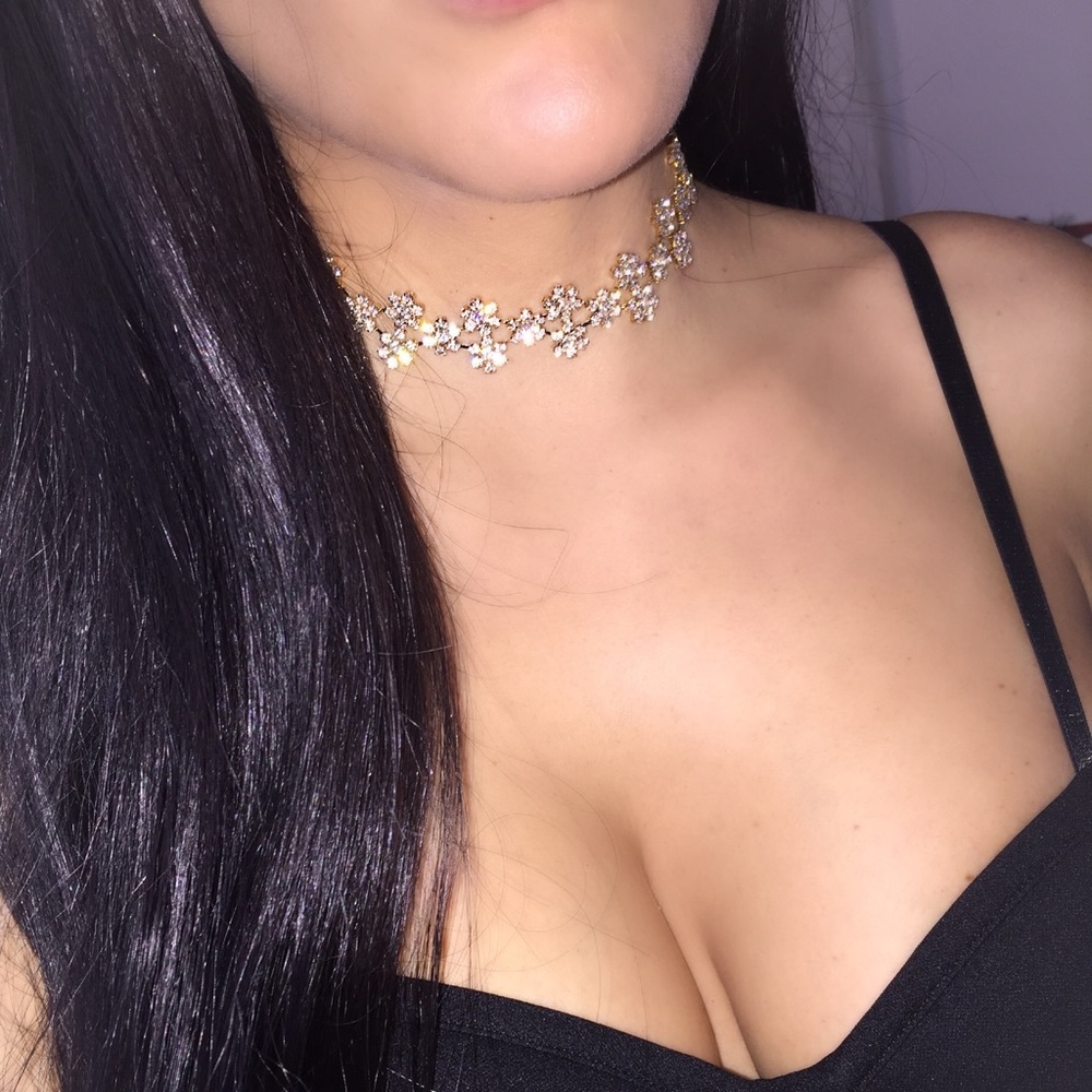 💎Crystal Choker💎Silver